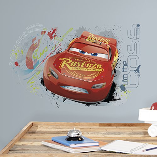 Product Cover RoomMates Disney Pixar Cars 3 Lightning Mcqueen Peel And Stick Wall Graphic