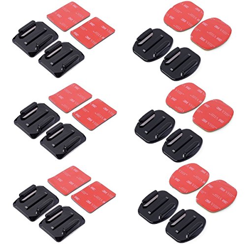 Product Cover Williamcr 12 PCS Flat Mounts & Curved Mounts + Adhesive Pads Set for Gopro Hero 6 5/Session 5/Hero 4/3+/3/2/1 Fusion SJ4000 5000 6000