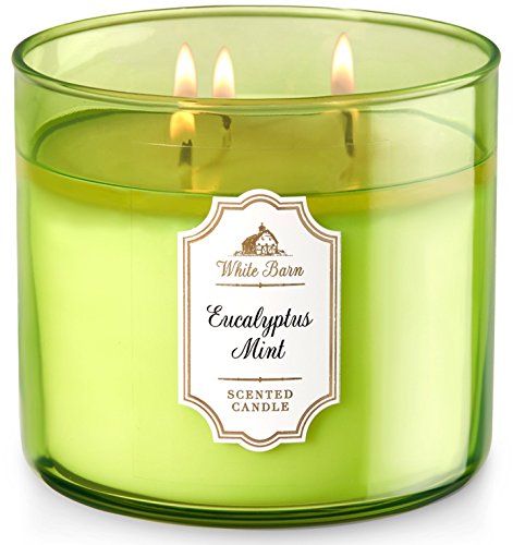 Product Cover Bath & Body Works White Barn 3-Wick Candle in Eucalyptus Mint