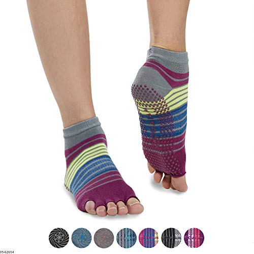 Product Cover Gaiam Grippy Toeless Yoga Socks for Extra Grip in Standard or Hot Yoga, Barre, Pilates, Ballet or at Home for Added Balance and Stability, Bright Bouquet