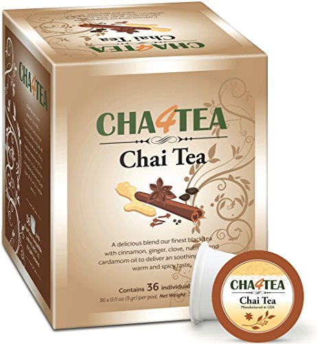 Product Cover Cha4TEA 36-Count Chai Black Tea Pods for Keurig K-Cup Brewers