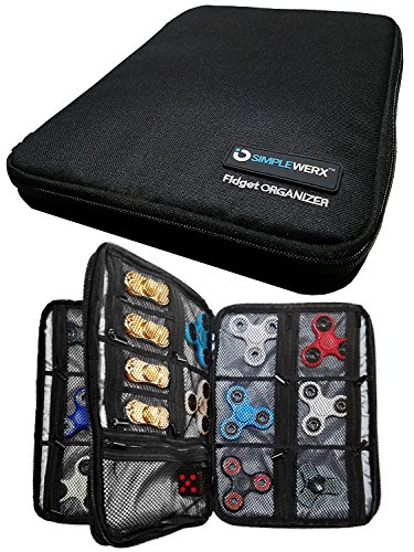 Product Cover Simple Werx Fidget Spinner Case, Organizer Case, Carrying Case | Holds Over 24+ Fidgets | Spinners | Cubes | Collection | Holder | Box | Bag