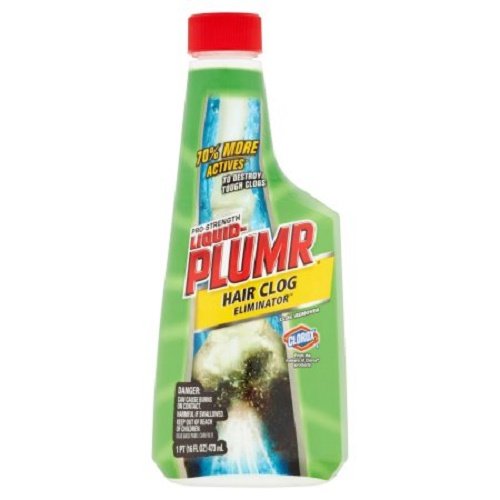 Product Cover Liquid-Plumr Pro-Strength Clog Remover, Hair Clog Eliminator, 16 Fluid Ounces