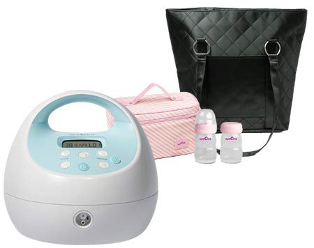 Product Cover Spectra Baby USA - S1 Plus Premier Rechargeable Electric Breast Pump Bundle, Double/Single, Hospital Strength - with Black Tote and Pink Cooler
