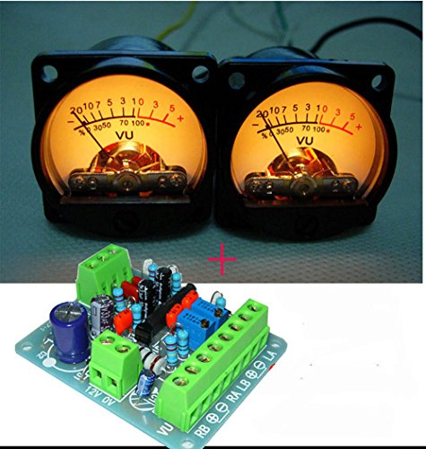 Product Cover 2pcs VU Panel Meter VU Audio Level Amp with Warm Back Light + One Driver Board