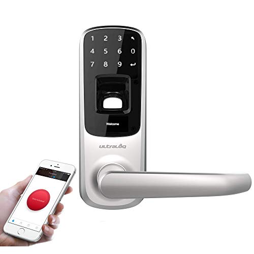 Product Cover Ultraloq UL3 BT Bluetooth Fingerprint and Touchscreen Keyless Smart Door Lock, Satin Nickel