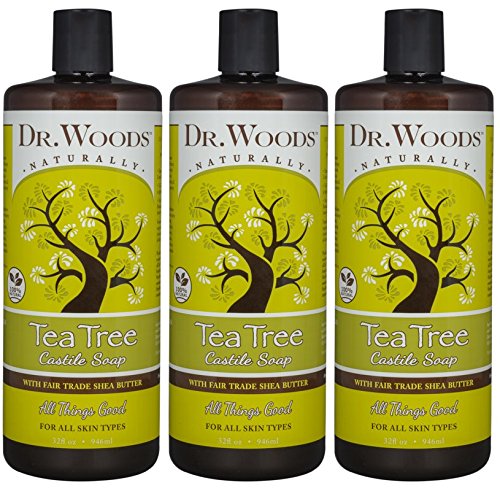 Product Cover Dr. Woods Pure Tea Tree Liquid Castile Soap with Organic Shea Butter, 32 Ounce (Pack of 3)