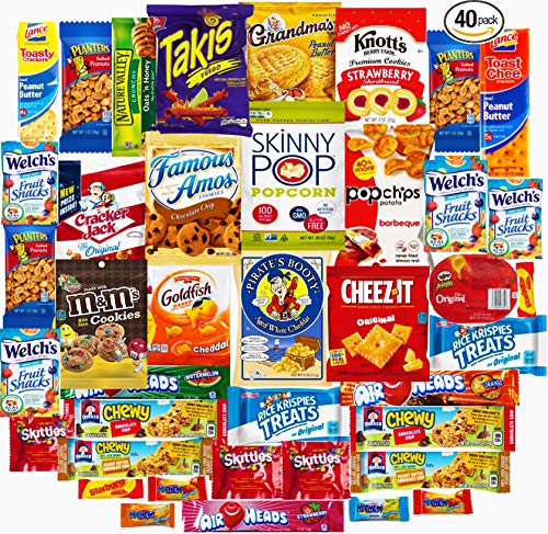 Product Cover Ultimate Sampler Care Package (40 Count) - Halloween Package, Trick or Treat Snacks, Chips, Cookies, Bars, Candies, Nuts Gift Box, Office, Meetings, School,Friends & Family, Military,College Student