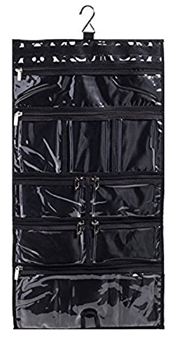 Product Cover Hanging Travel Organizer, 9 Large Clear Zipper Pockets for Makeup, Toiletry, Cosmetics, Underwear, Jewelry, Lingerie Holder Bag for Women - Closet, Wall or Door (Paisley)
