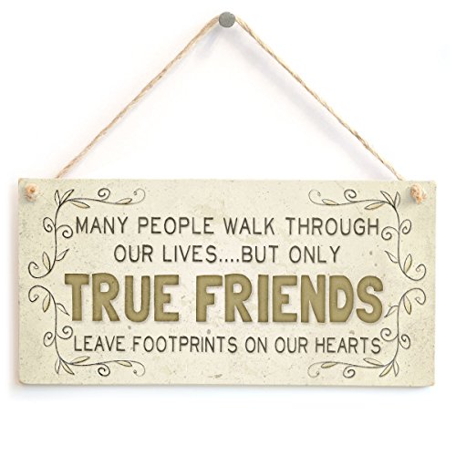 Product Cover Meijiafei Many People Walk Through Our Lives... But Only True Friends Leave Footprints on Our Hearts - Beautiful Home Accessory Friendship Gift Sign
