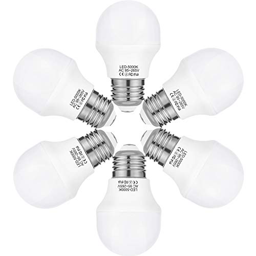 Product Cover Non Dimmable A15 LED Bulb,40 Watt LED Light Bulb Equivalent,E26 Base Edison LED Bulb 5000K Daylight White LED Lights 120V 360Lumens Appliance Light Bulb for Home Lighting Decorative(6 Pack)