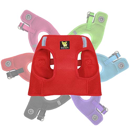 Product Cover EcoBark Rapid Fastener Super Comfort Fully Adjustable Double Padded Step in Dog Harness (X-Small, Red)