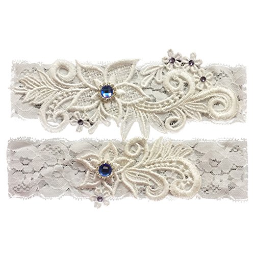 Product Cover canjoyn Wedding Bridal Lace Garter Set Keepsake Toss Tradition Vintage, 2pc (01-ivory)