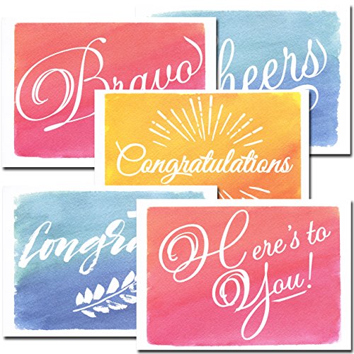 Product Cover Congratulations Cards: Colorful Assortment -30 Boxed Blank Note Cards Made in USA + 32 Env by CroninCards