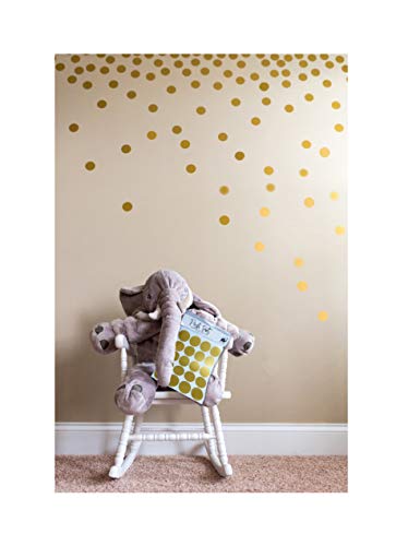 Product Cover Posh Dots Metallic Gold Circle Wall Decal Stickers for Festive Baby Nursery Kids Room Trendy Cute Fun (200 Decals) Vinyl Removable Round Polka Dot Decor Safe for Wall Paint Confetti