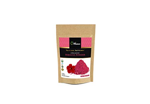 Product Cover mi nature USDA CERTIFIED ORGANIC Hibiscus Powder(SABDARIFFA)/100% Pure, Natural and Organic For Hair,Skin and Health/(227g/(1/2 lb)/8 ounces) - in biodegradable resealable ziplock pouch