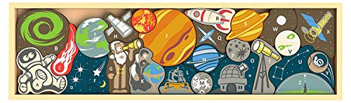 Product Cover BeginAgain - Space A To Z Puzzle & Playset, Make Learning Fun & Help Spark Your Child's Imagination, Educational Alphabet Puzzle (For Kids 3 & Up)