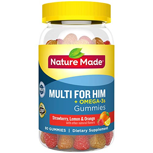 Product Cover Nature Made Men's Multivitamin + Omega-3 Gummies, Daily Nutritional Support, 80 Count (Packaging May Vary)