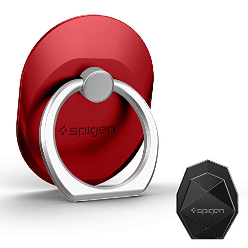 Product Cover Spigen Style Ring Cell Phone Ring Phone Grip/Stand/Holder for All Phones and Tablets - Red
