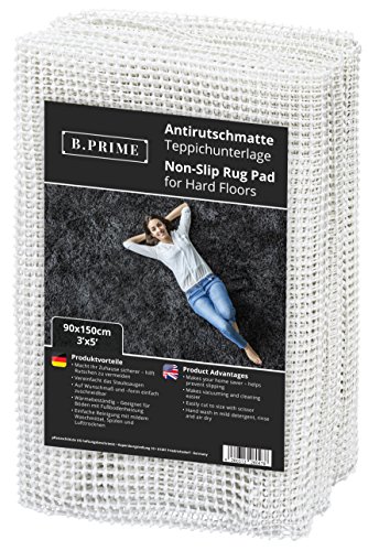 Product Cover B.PRIME 3x5-Feet Non-Slip Rug Underlay Pad for Hard Floors. Different Size Options Available