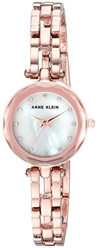 Product Cover Anne Klein Women's  Swarovski Crystal Accented Rose Gold-Tone Open Bracelet Watch