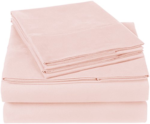 Product Cover Pinzon 300 Thread Count Organic Cotton Bed Sheet Set - Queen, Blush Pink