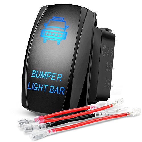 Product Cover Nilight 90004B Bumper Rocker Led Light Bar 5 Pin Laser 20A/12V 10A/24V Switch Jumper Wires Set,2 Years Warranty