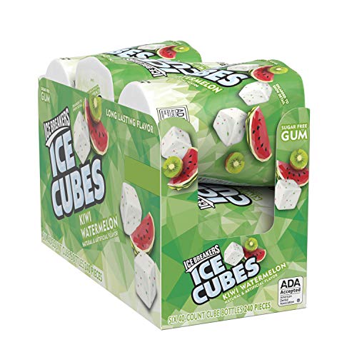 Product Cover Ice Breakers Ice Cubes Sugar Free Chewing Gum with Xylitol, Kiwi Watermelon, 40 Piece (Pack of 6)