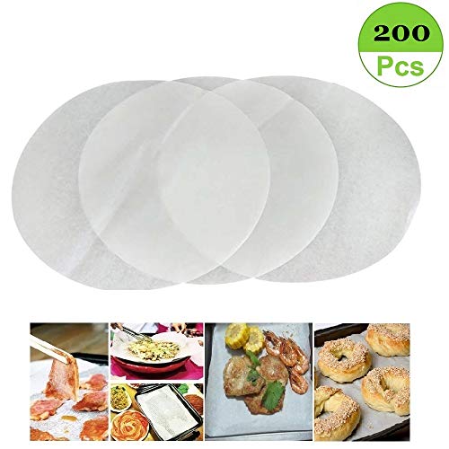 Product Cover (Set of 200) Non-Stick Round Parchment Paper 8 Inch Diameter, Baking Paper Liners Round for Cake Pans Circle