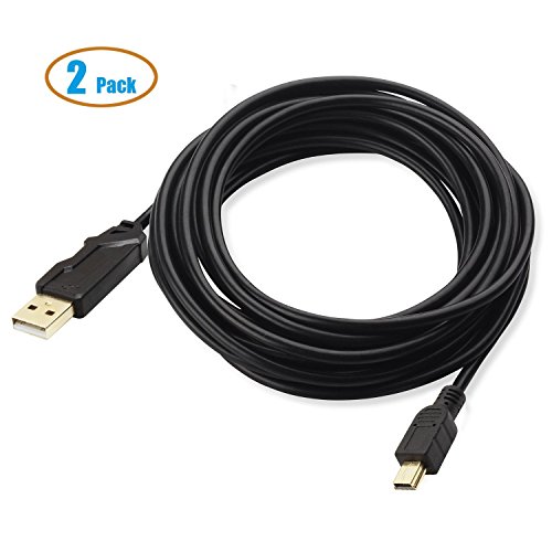 Product Cover AllEasy Mini USB Cable USB 2.0 Type A to Mini B Cable Male Cord for PS3 Controller, MP3 Players, Digital Cameras, Blue Yeti Recording Microphones MIC 15ft/4.5m (2-Pack)
