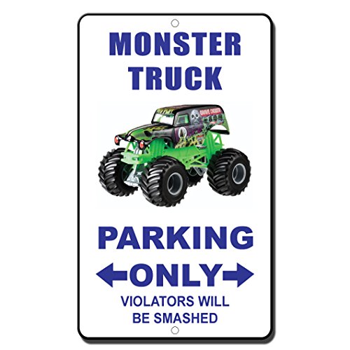 Product Cover Fastasticdeals Monster Truck Parking Only Violators Will Be Smashed Style 2 Novelty Metal Sign