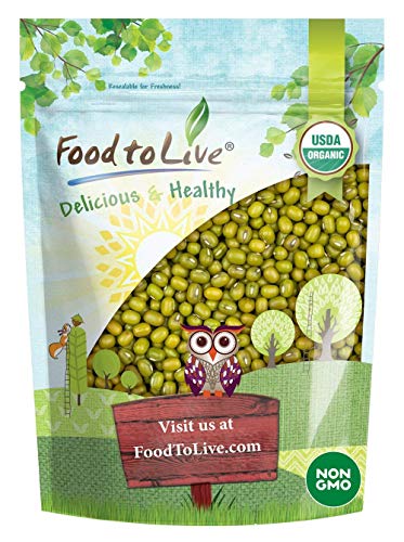 Product Cover Certified Organic Mung Beans by Food to Live (Sprouting, Non-GMO, Kosher, Bulk) - 3 Pounds