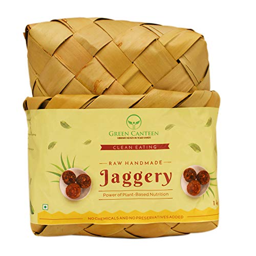 Product Cover Green Canteen Raw Handmade Jaggery Vegan and Gluten Free 1KG (No Added Sugar, No Impurities, No Added Colour, No Added Preservatives)