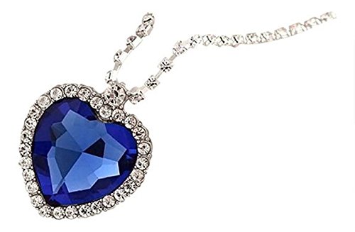 Product Cover Isijie jewelry Ladies Fashion Royal Blue Heart of Ocean Titanic Pendants Sapphire Crystal Necklace for Women