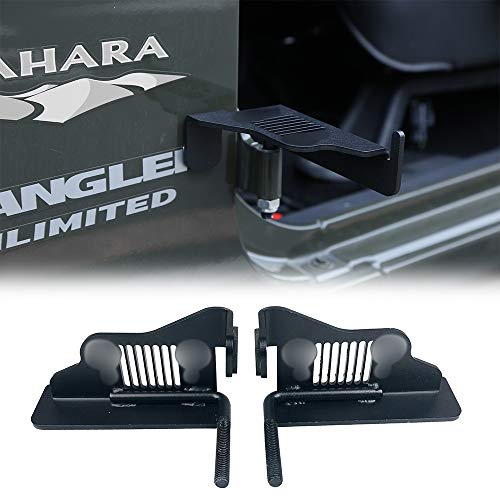 Product Cover cartaoo Foot Pegs Solid Steel Black Foot Rest Kick Panel for 2007-2017 Jeep Wrangler JK & Unlimited (2pcs in 1pack) (Grill Style)