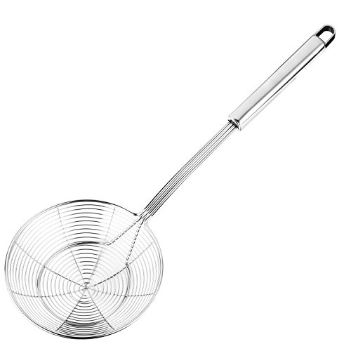 Product Cover Hiware Solid Stainless Steel Spider Strainer Skimmer Ladle, 5.4 Inch