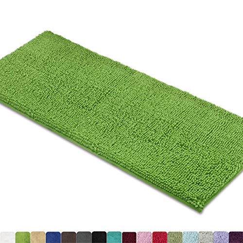 Product Cover MAYSHINE Non-Slip Bathroom Rugs Shag Shower Mat Machine-Washable Bath Mats Runner with Water Absorbent Soft Microfibers - 27.5x47 Inches Green