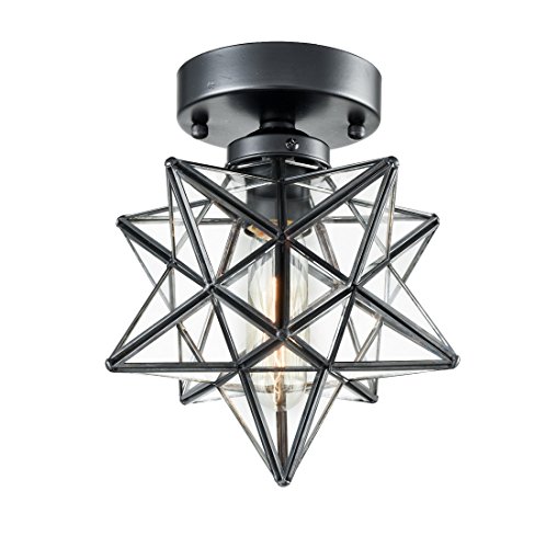 Product Cover AXILAND Industrial Moravian Star Ceiling Light with 8-inch Glass Shade, 1 Light