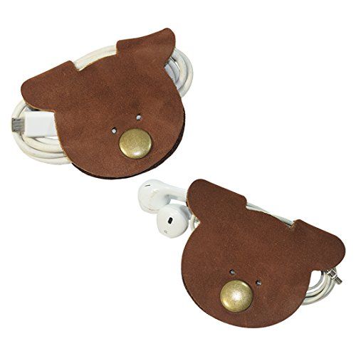 Product Cover Bear Shaped Cord Keeper (Cord Clam) 2-Pack Handmade by Hide & Drink :: Swayze Suede