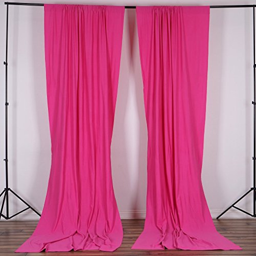 Product Cover BalsaCircle 10 ft x 10 ft Fuchsia Polyester Photography Backdrop Drapes Curtains Panels - Wedding Decorations Home Party Reception Supplies