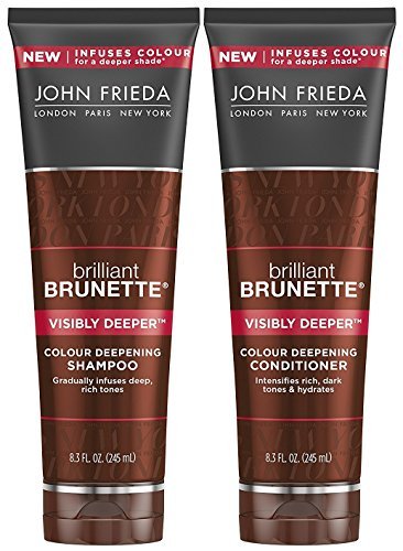 Product Cover John Frieda Brilliant Brunette Visibly Deeper Bundle: Color Deepening Shampoo & Conditioner, 8.3 Ounce Each