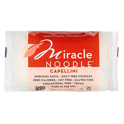 Product Cover Miracle Noodle Capellini Shirataki Noodles, 7 oz (Pack of 6), Zero Carbs, Zero Calories, Gluten Free, Soy Free, Keto Friendly
