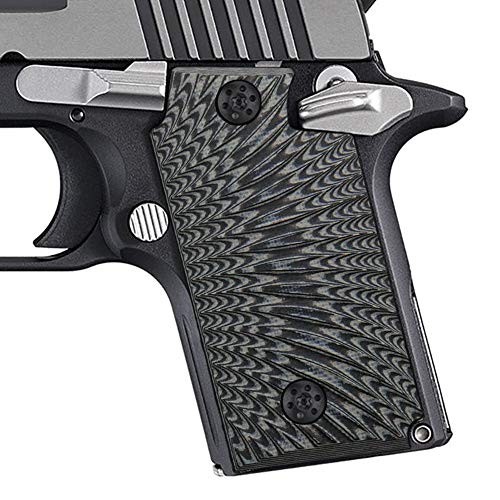 Product Cover Cool Hand G10 Grips for Sig Sauer P238, Without Ambi Safety Cut, Sunburst Texture, Grey/Black