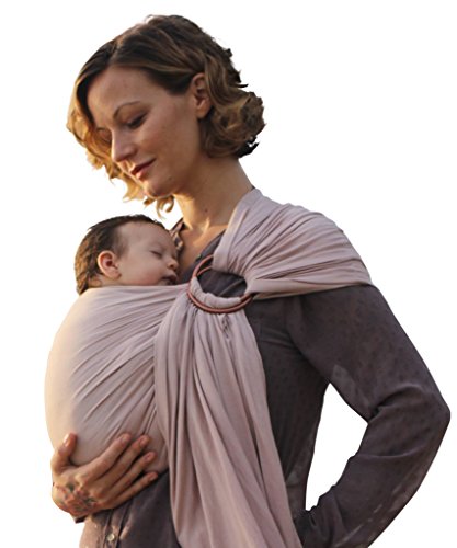 Product Cover Luxury Ring Sling Baby Carrier - extra-soft bamboo and linen fabric - lightweight wrap - for newborns, infants and toddlers - perfect baby shower gift - great for new Dad too - nursing cover