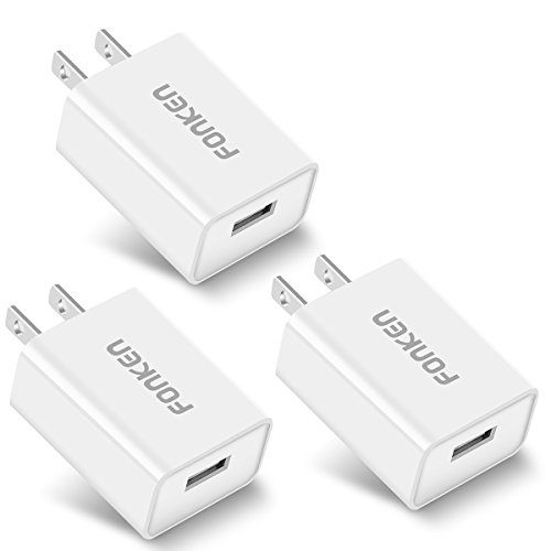 Product Cover [3-Pack] Quick Charge 3.0, FONKEN 18W 3Amp USB Wall Charger QC 2.0 Adapter Compatible with Samsung Galaxy S7 S6, Note 5/4, LG G5 V10, Nexus 6,HTC10, Comply with UL 60950-1 (White)