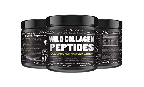 Product Cover Wild Collagen Peptides Powder - Pasture Raised, Type 1 and 3, Grass Fed, Gluten Free, Single Ingredient, Unflavored, Non-GMO, Keto & Paleo Friendly (16 oz)