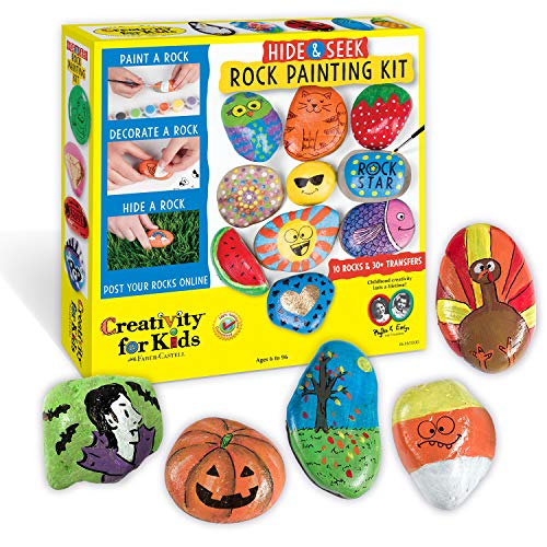 Product Cover Creativity for Kids Hide & Seek Rock Painting Kit - Arts & Crafts For Kids - Includes Rocks & Waterproof Paint