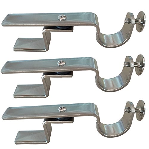 Product Cover NONO Bracket - Inside Mounted Blinds Curtain Rod Bracket Attachment (Nickel Set of 3)