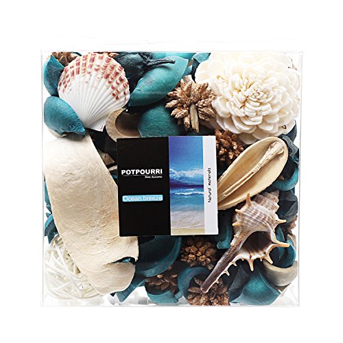 Product Cover Qingbei Rina Gift Lavender Scent Potpourri Bag Clear Gift Box, Dried Flower Bowl and Vase Filler, Home Fragrance Perfume Sachet Volume of 33 Oz (Turquoise-Blue)