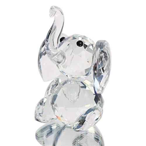 Product Cover Waltz&F Crystal Elephant Figurines Collectibles Glass Animal Figurine for Table Home Decoration